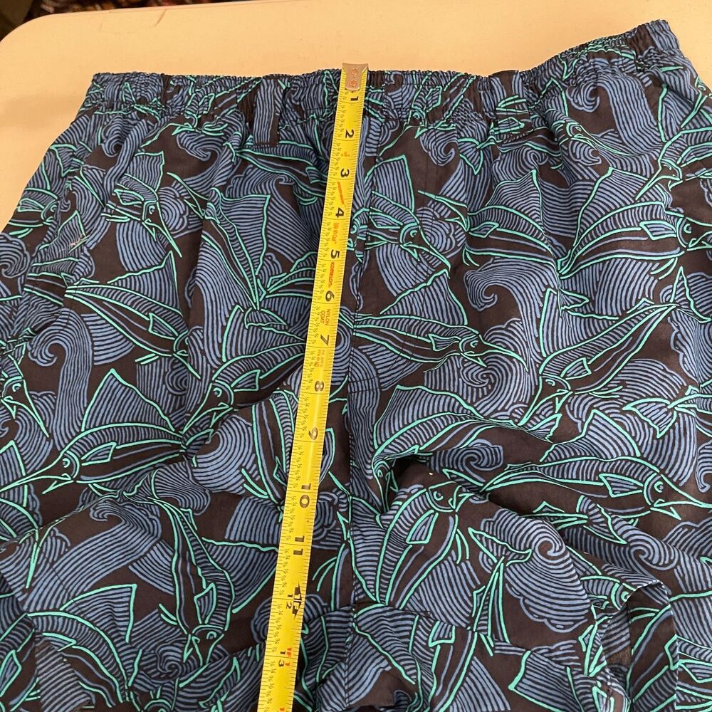 Columbia Swim Shorts Men's Large Blue Printed Line Trunks Bathing Suit - Picture 9 of 10
